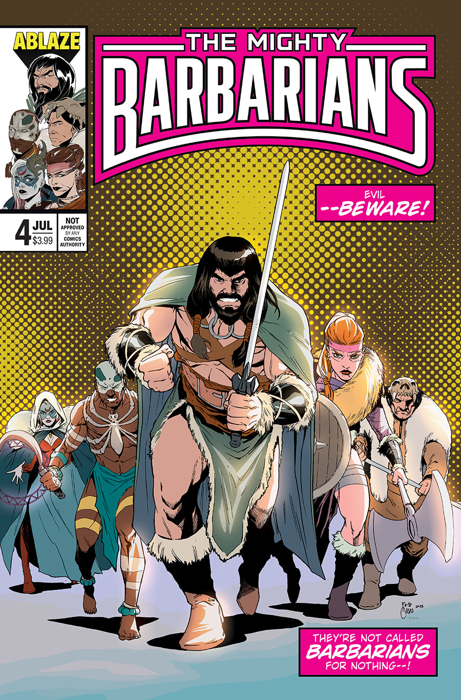 THE MIGHTY BARBARIANS #4 COVER D